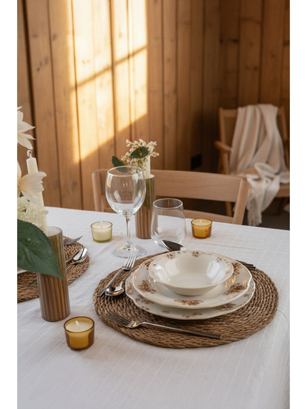 Kahverengi Nostalji Tifany 24 Parça Yemek Takımı-2