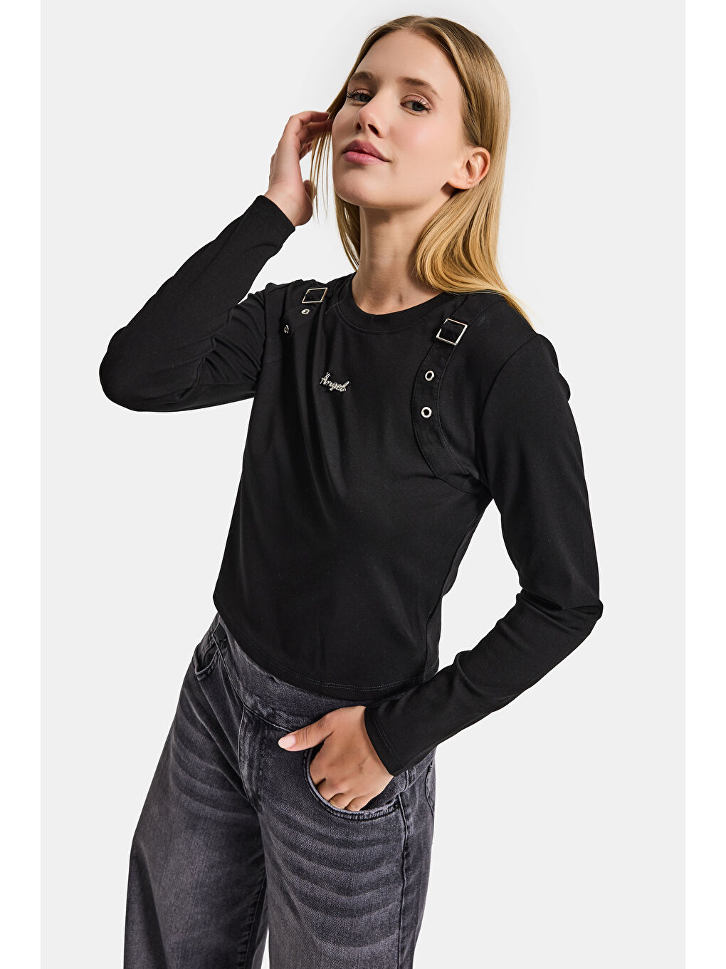 Kadın Siyah w5 Aksesuar Detaylı Özel Tasarım Body-2