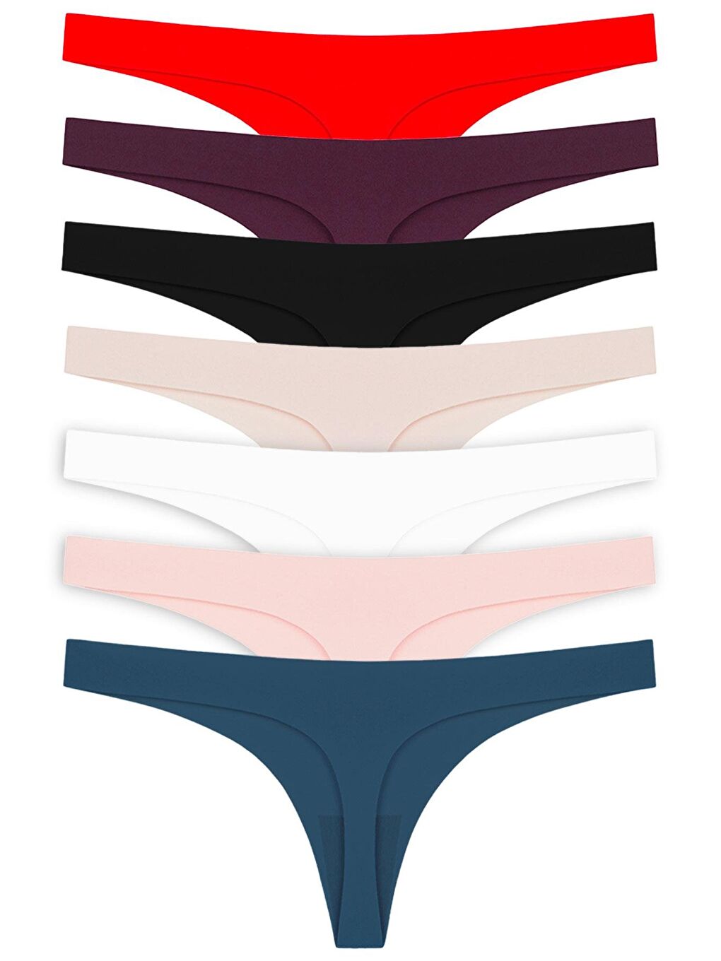 Karışık Basic Lazer Kesim Tanga Külot 7'Li Paket