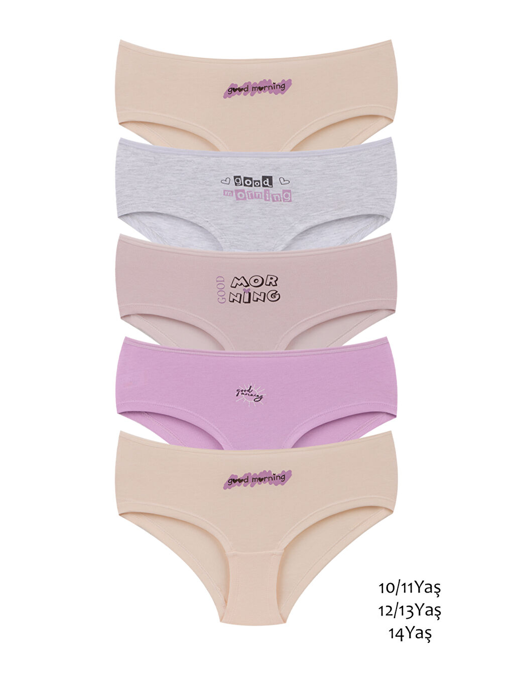 Karışık Kız Çocuk Pamuklu Hipster Külot 5'li Paket-1
