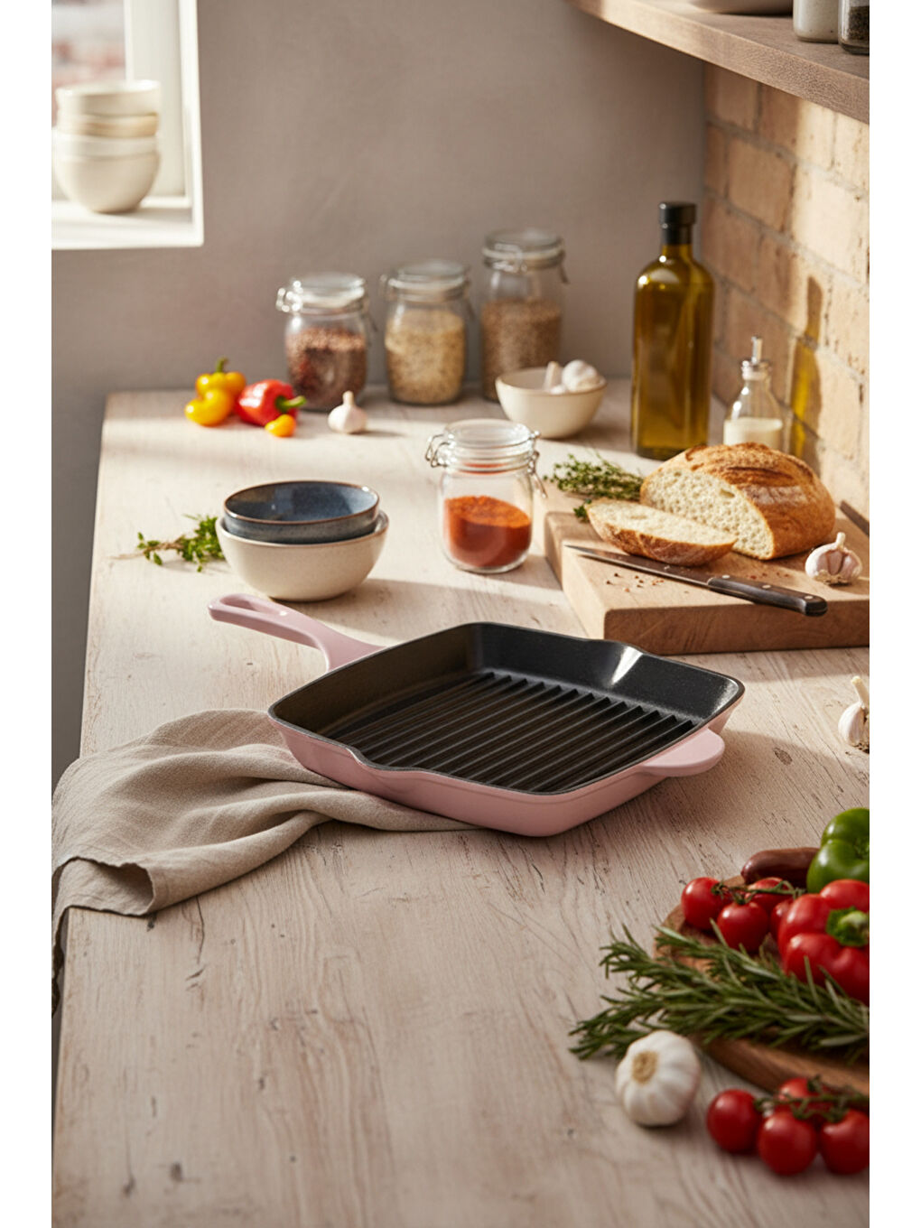 Intensa Döküm Kare Tava Pembe 26cm-3