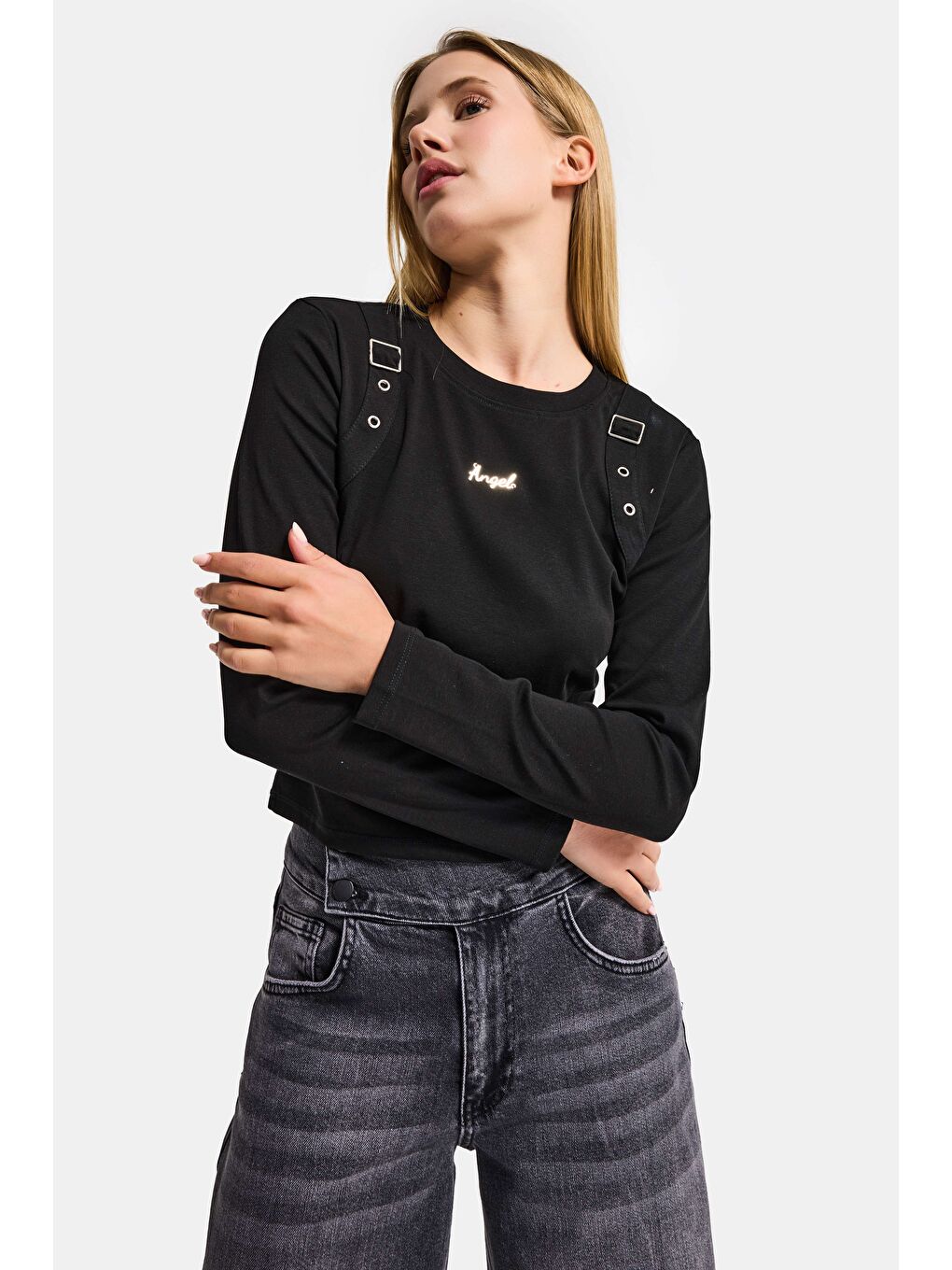 Kadın Siyah w5 Aksesuar Detaylı Özel Tasarım Body-3