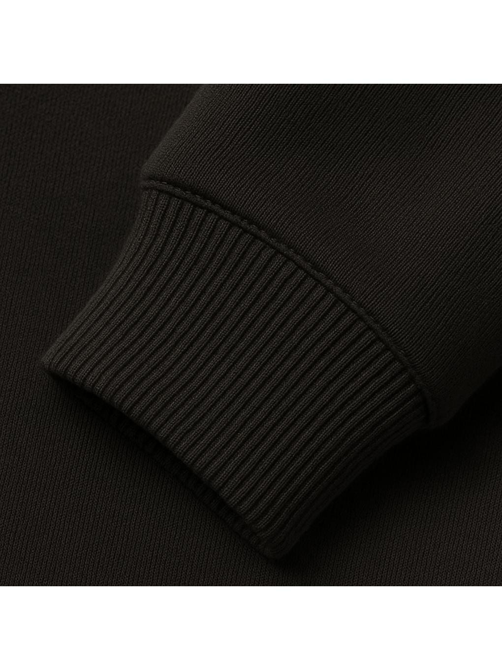 Erkek Siyah 3 İplik Şardonlu Kalın Fermuarlı Kapüşonlu Cepli Battal Sweatshirt-2