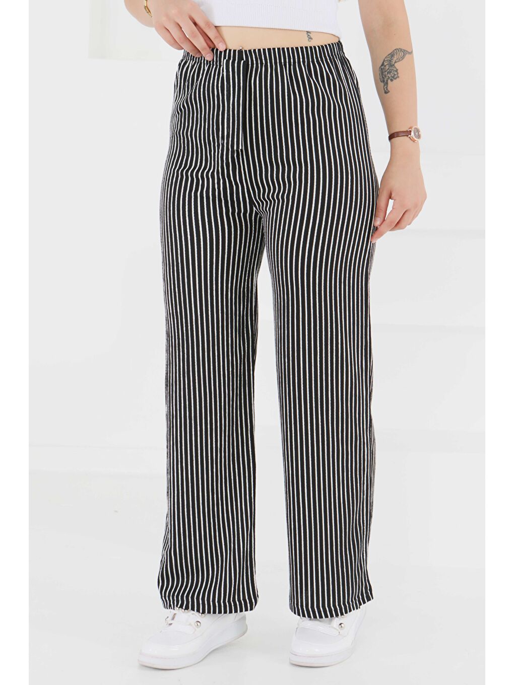 Çizgili Pantolon Siyah - 27449