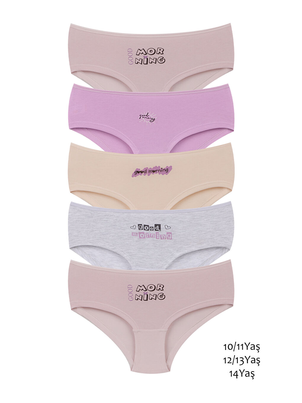 Karışık Kız Çocuk Pamuklu Hipster Külot 5'li Paket-2