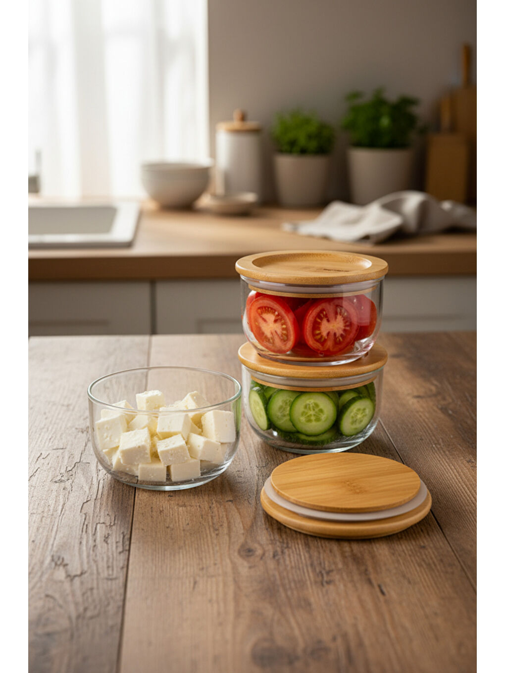 Kahverengi Mira 3'lü Saklama Seti-3