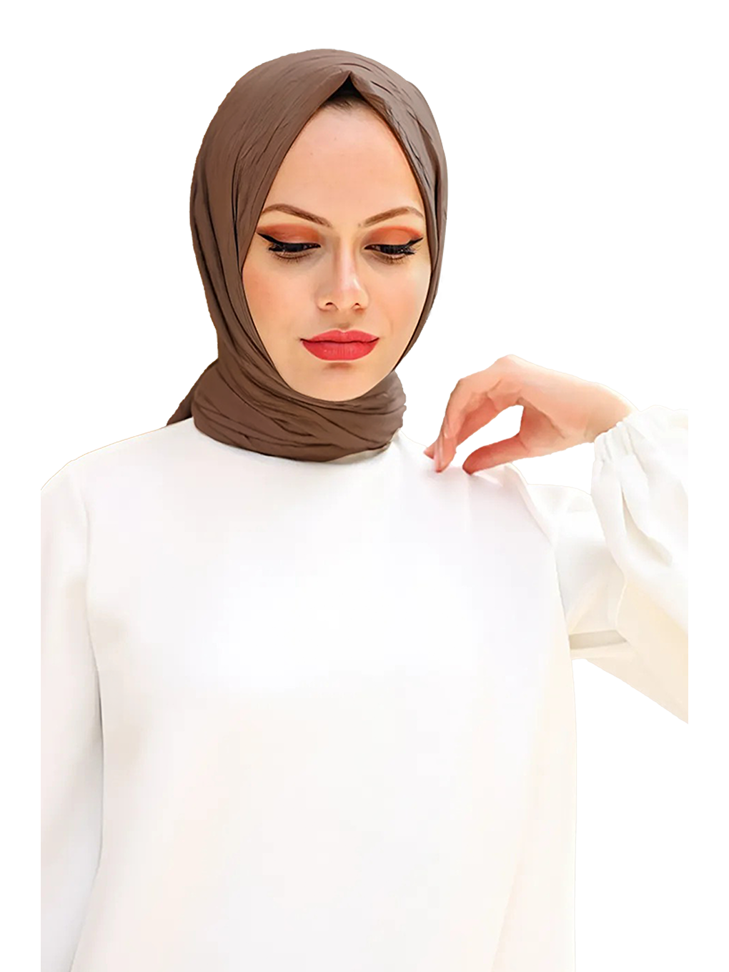 Kahverengi Bambu Kraş Şal-1