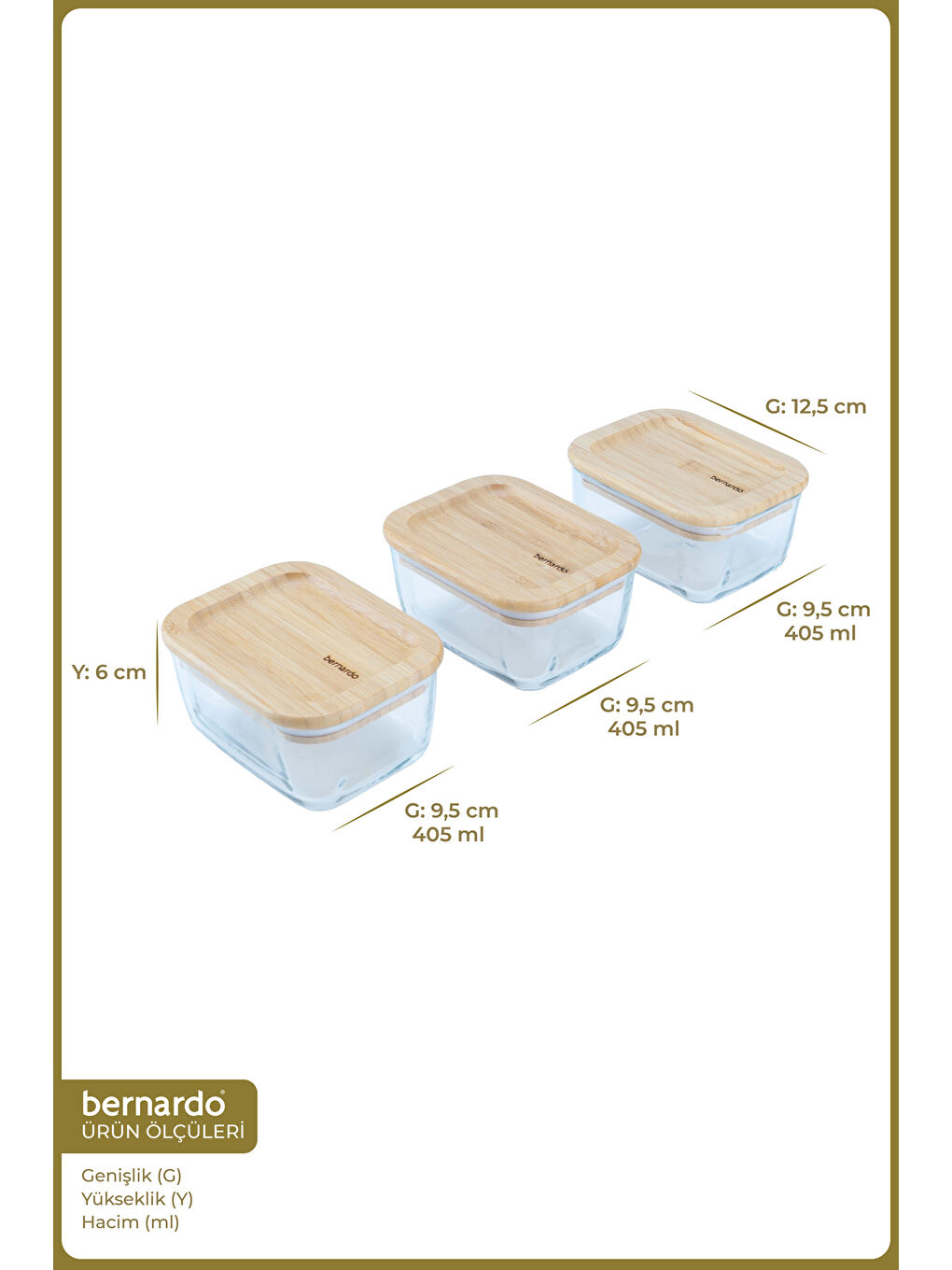 Kahverengi Avenya 3'lü Saklama Seti Büyük-1