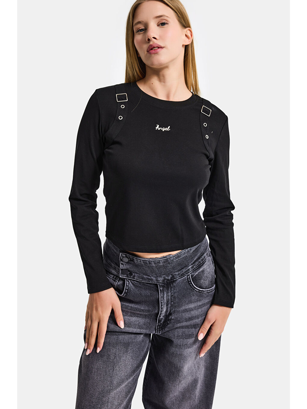 Kadın Siyah w5 Aksesuar Detaylı Özel Tasarım Body-4