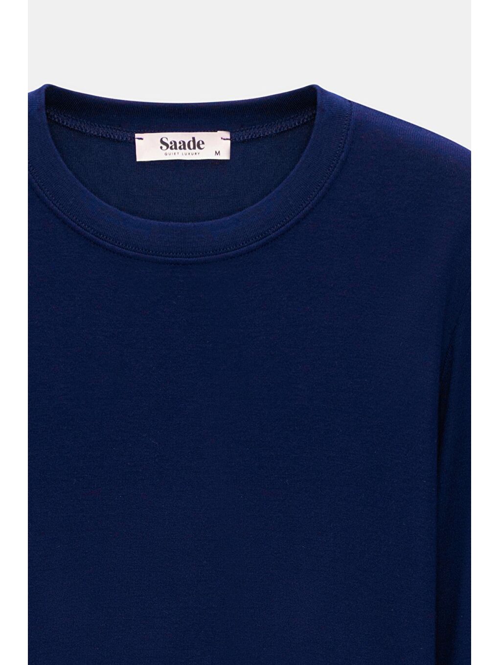 Lacivert Kadın Bisiklet Yaka Parmak Geçmeli Uzun Kollu Body/Bluz-2