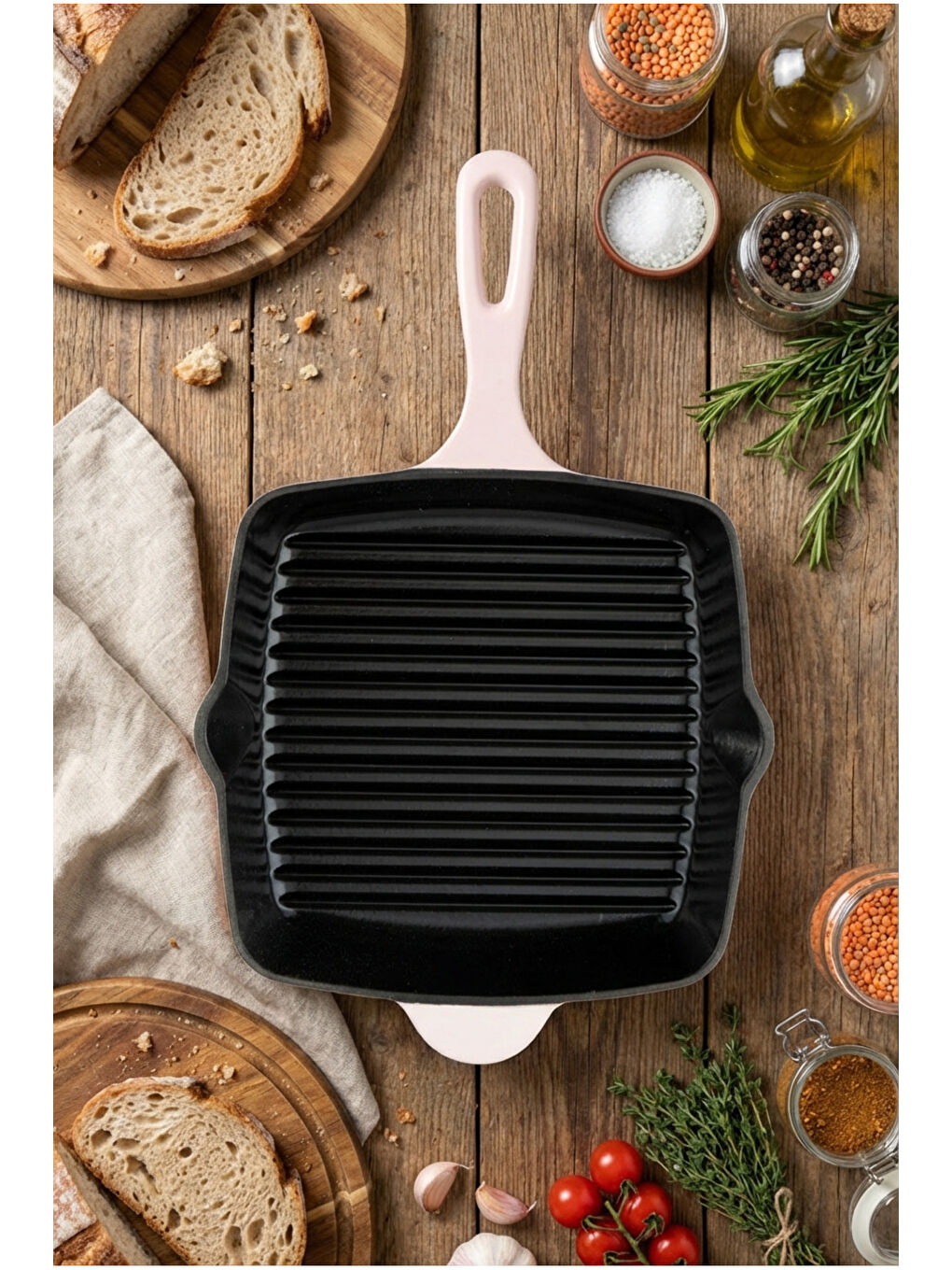 Intensa Döküm Kare Tava Pembe 26cm-4