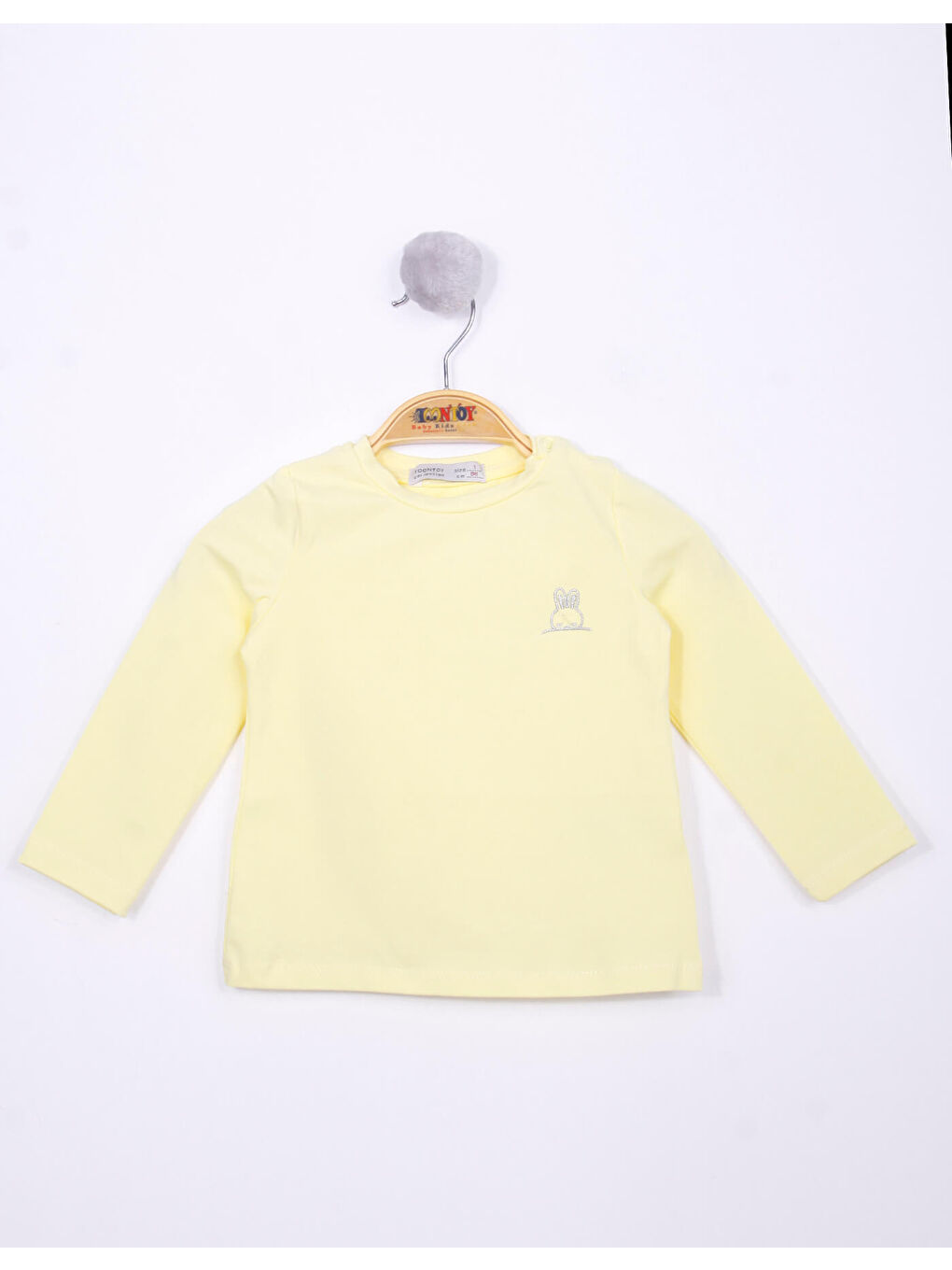 Sarı Kız Bebek Göğsü Nakışlı Tişört