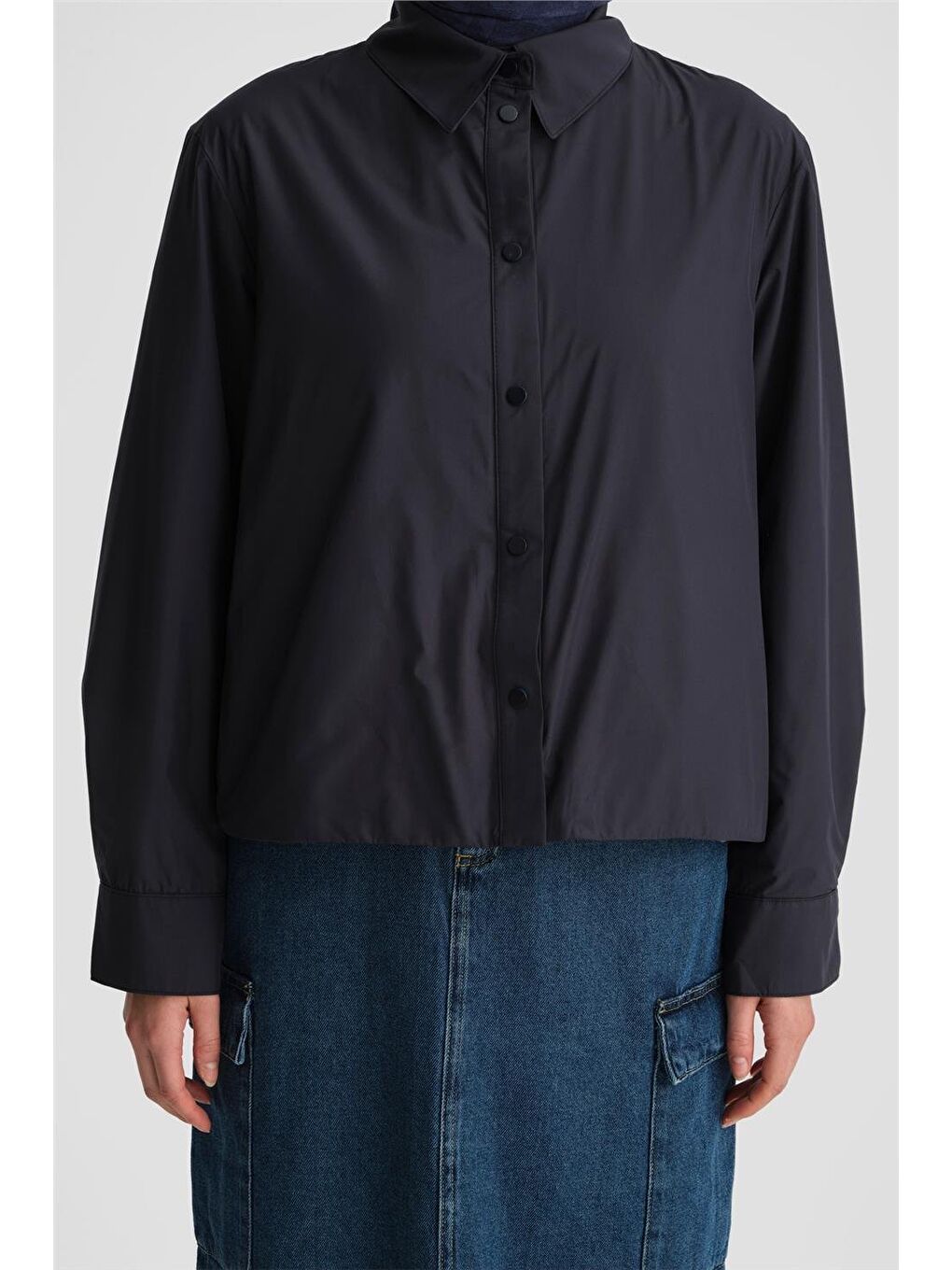 Katlanabilir İnce Ceket 24K5717 Lacivert-4