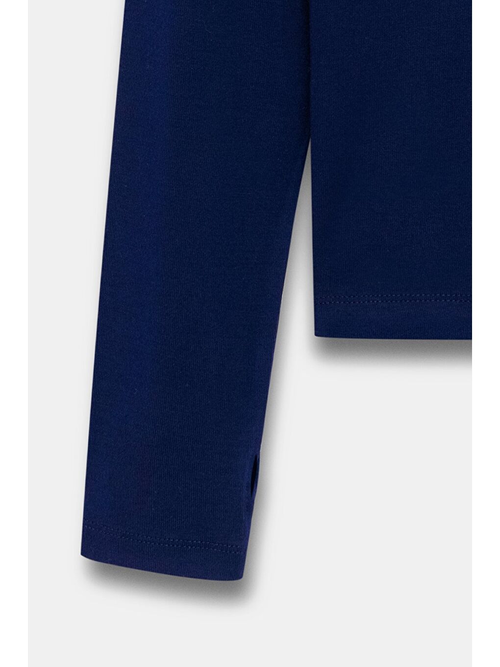 Lacivert Kadın Bisiklet Yaka Parmak Geçmeli Uzun Kollu Body/Bluz-3