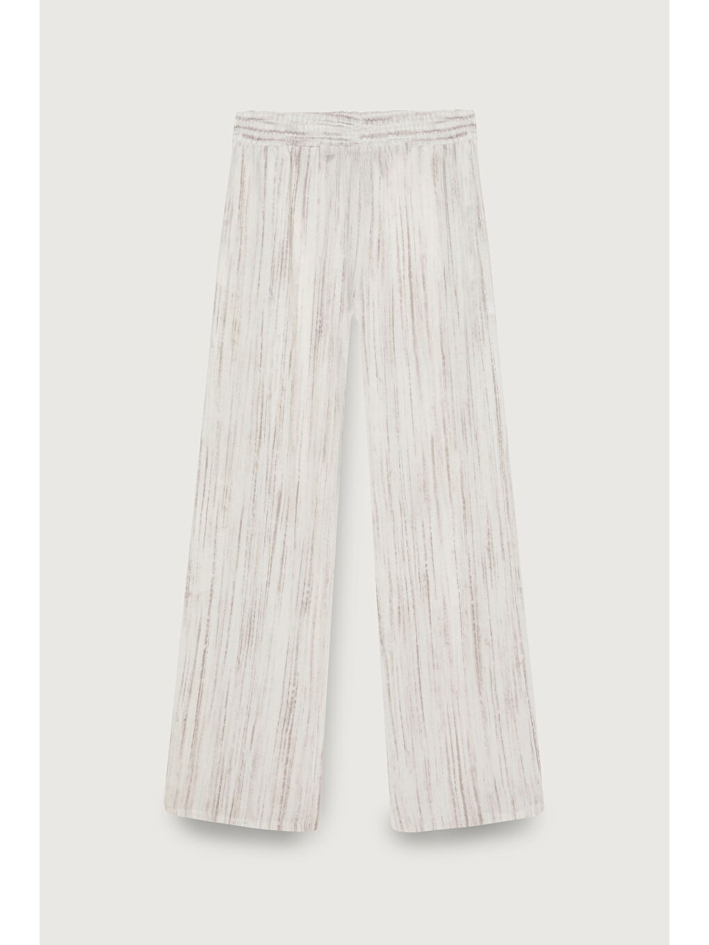 Bej Boncuk İp Bağlamalı Dokulu Pantolon Taş-2