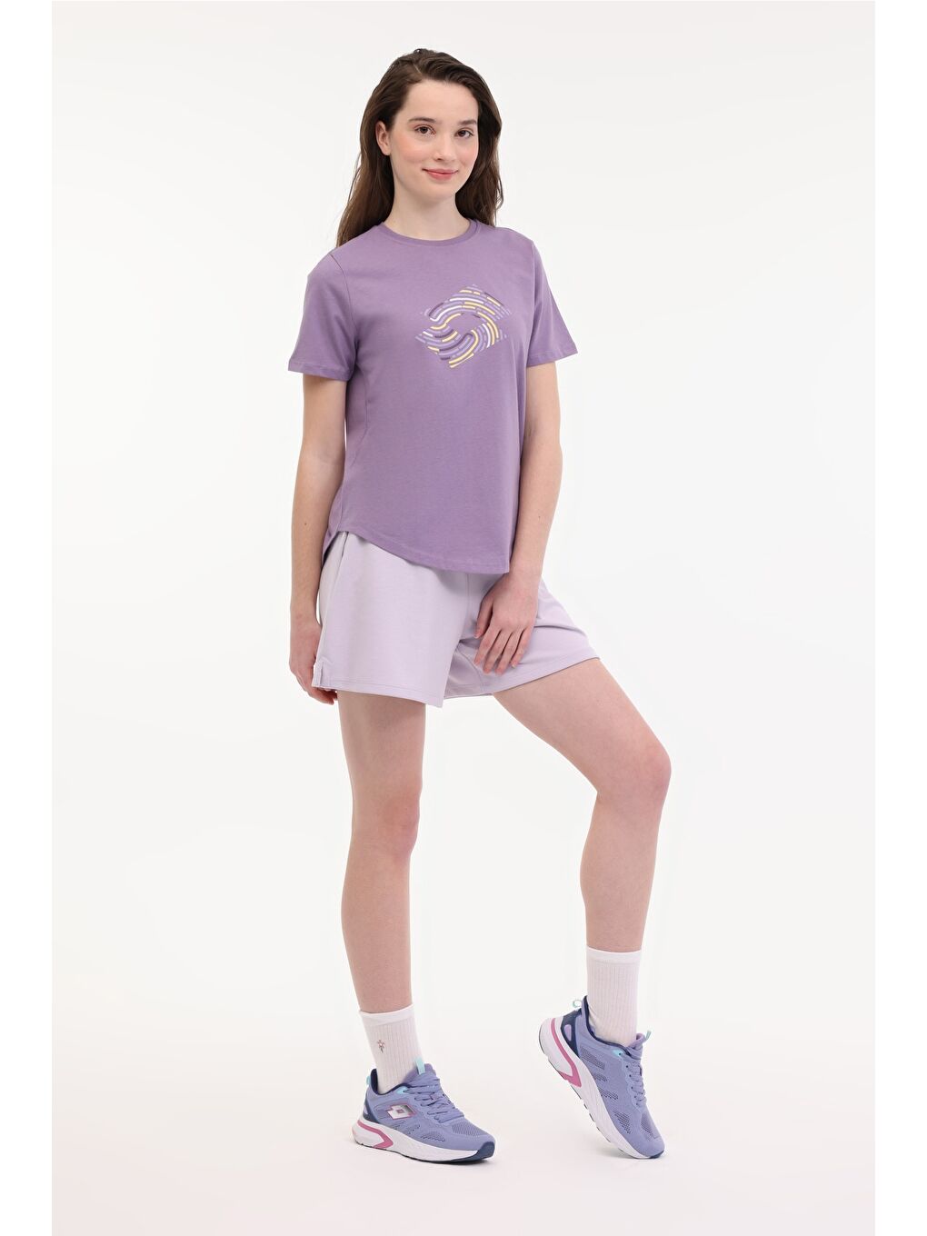 W-YULY TEE 5FX Mor Kadın Kısa Kol T-Shirt-2