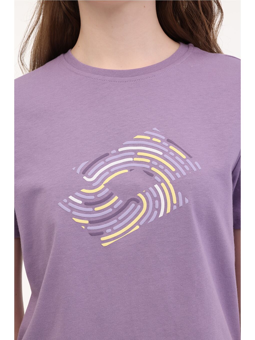 W-YULY TEE 5FX Mor Kadın Kısa Kol T-Shirt-3