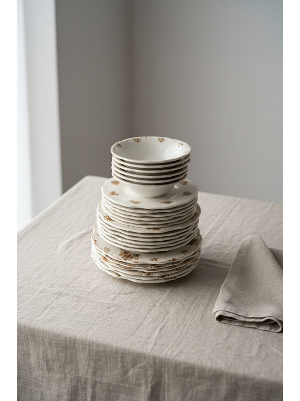 Kahverengi Nostalji Tifany 24 Parça Yemek Takımı-6