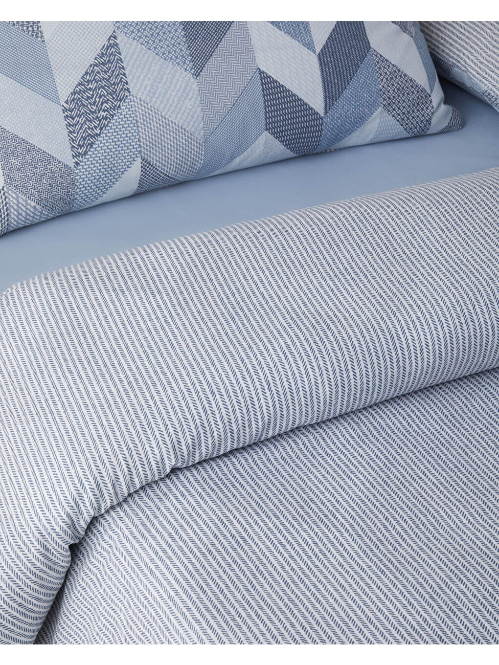 Linescape Kolay Ütülenir Çift Kişilik Nevresim Takımı 200x220 cm Açık Mavi-6