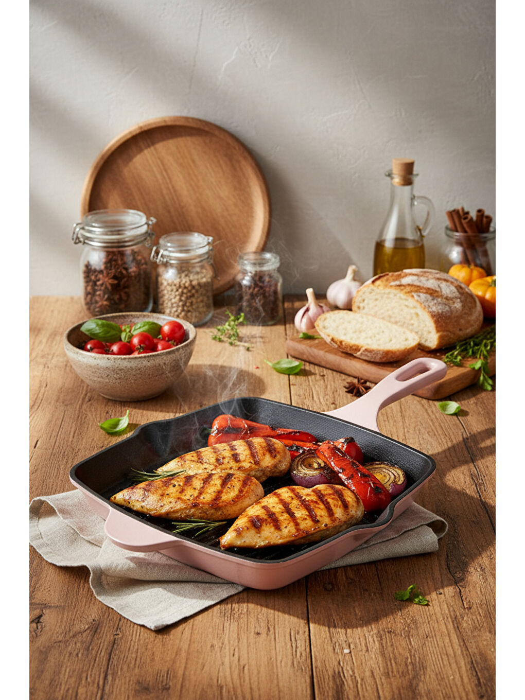 Intensa Döküm Kare Tava Pembe 26cm-5