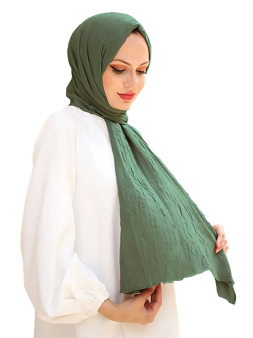 Yeşil Bambu Kraş Şal-1