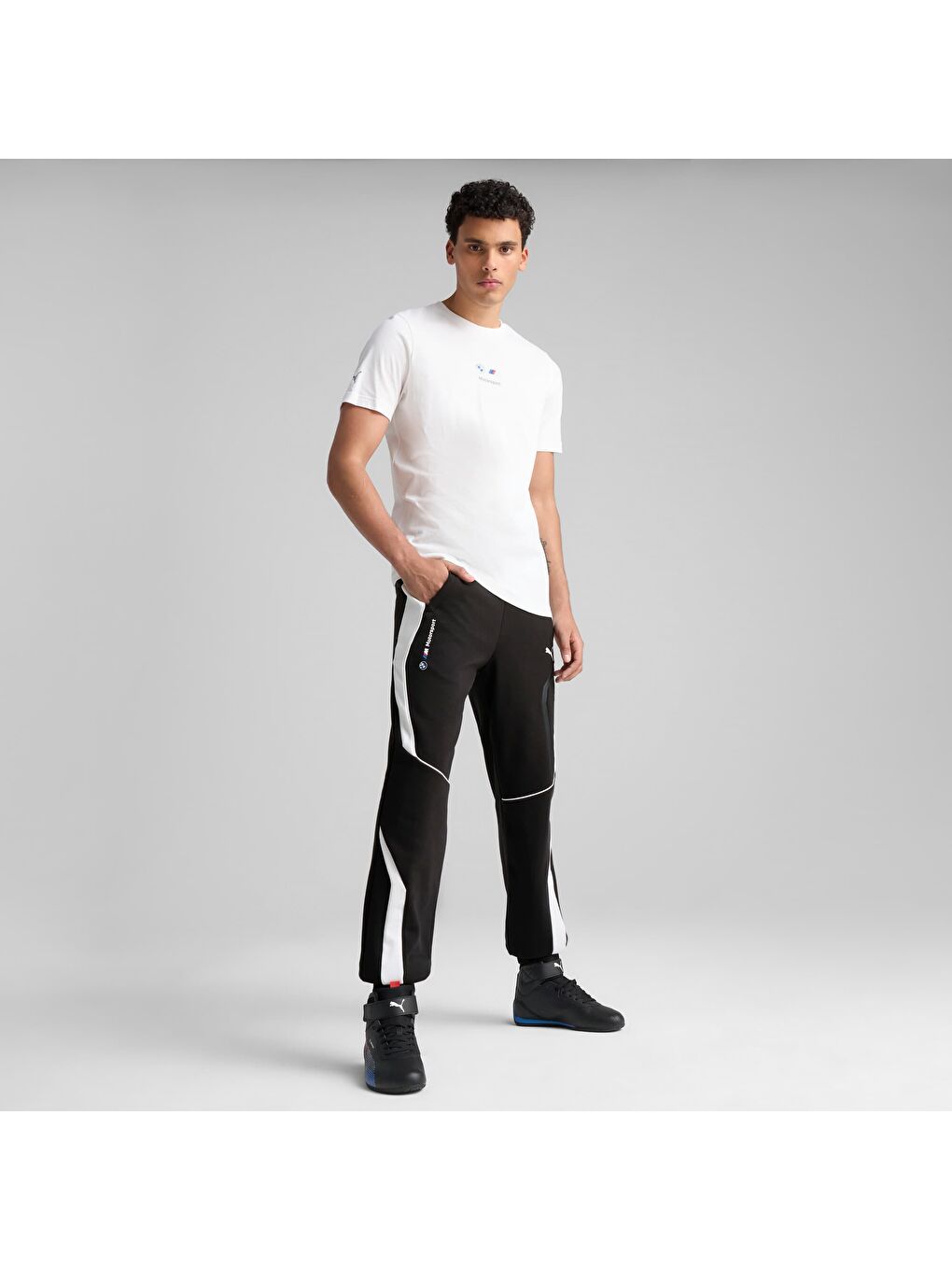 Beyaz BMW M Motorsport Car GRAPHIC Erkek Tişört-1