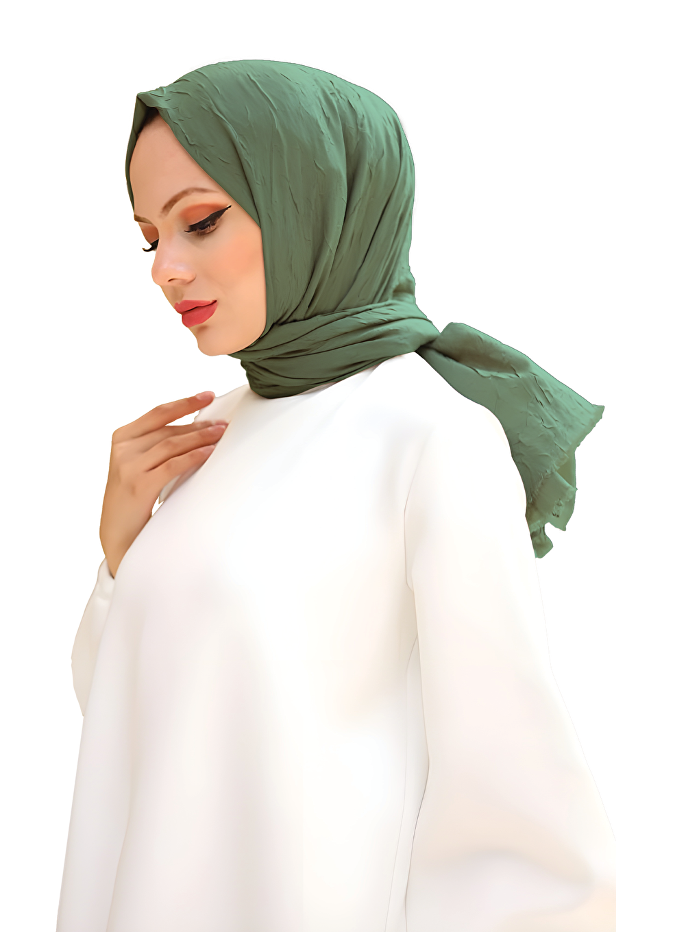 Yeşil Bambu Kraş Şal-3