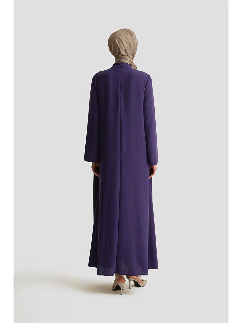 Taş Detaylı Elbise 25Yt905 Morcivert-4