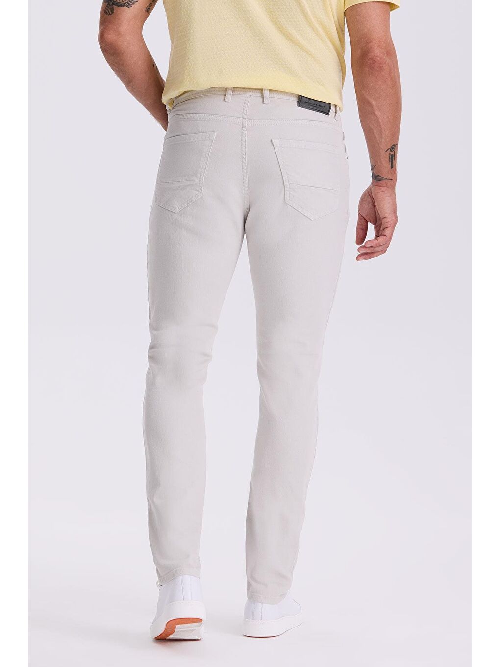 Bej Taş Slim Fit Pamuklu Dar Kesim 5 Cep Pantolon-3