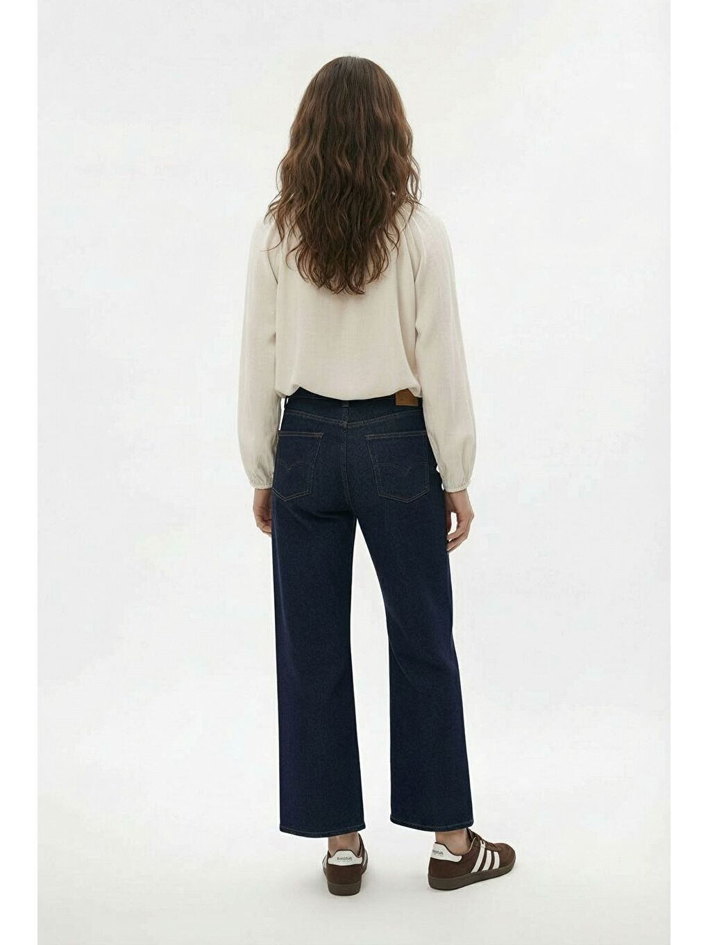 Bej Taş-Yakası Büzgülü Bluz-2