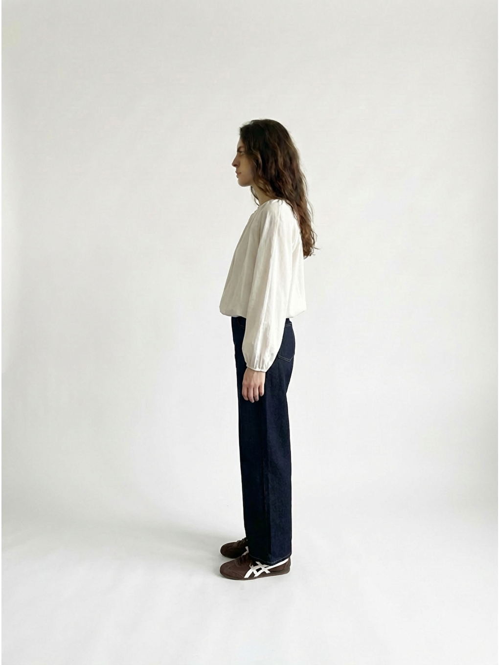 Bej Taş-Yakası Büzgülü Bluz-3