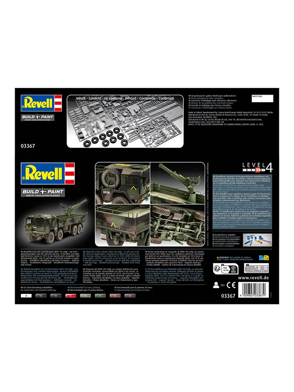 Maket Model Kit Askeri Araçlar MAN 10t milgl 8x8 3367-10