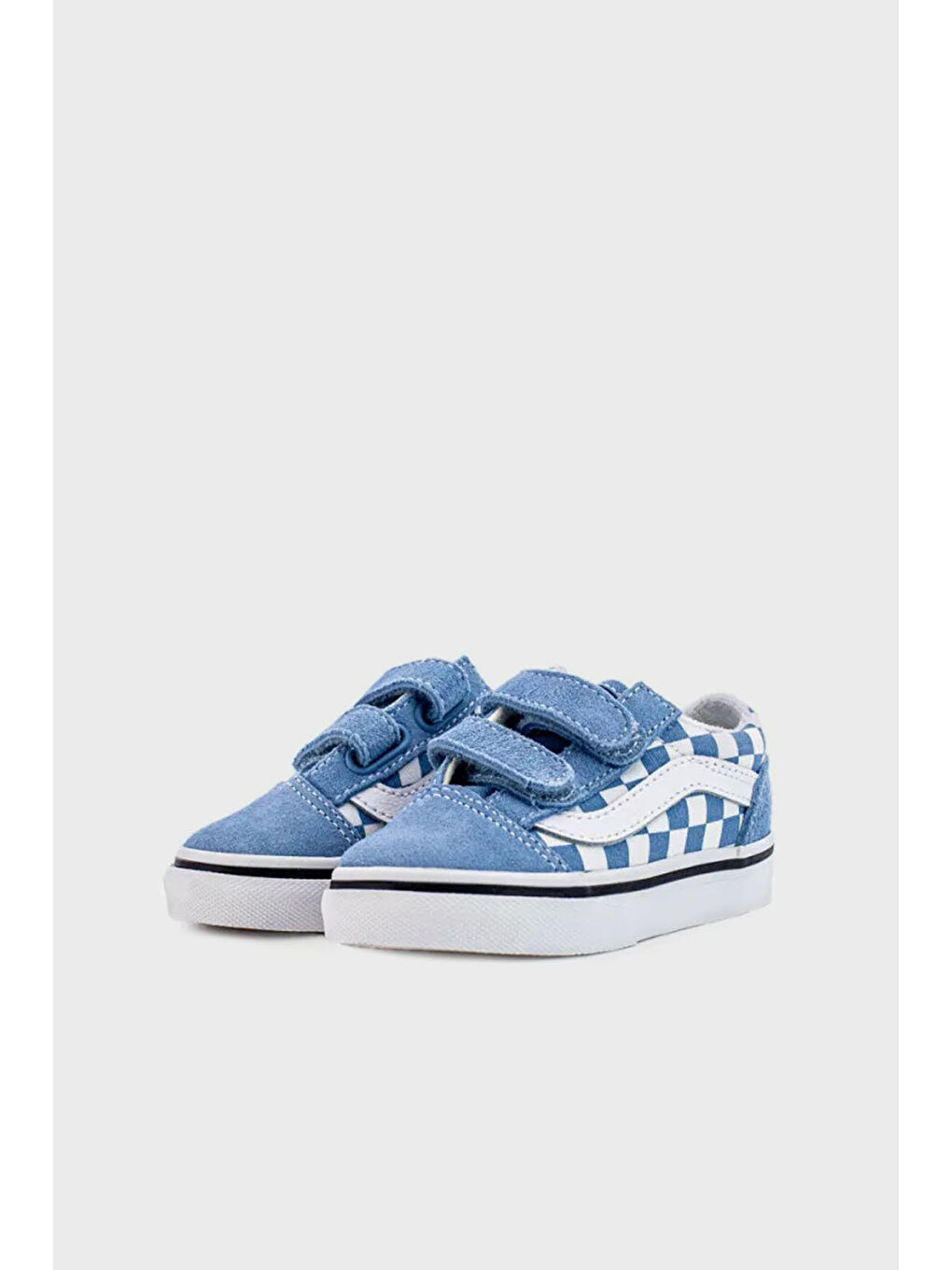 Mavi Old Skool V Kareli Cırt Cırtlı Kanvas Sneaker Ayakkabı VN0009RCE2W1-1