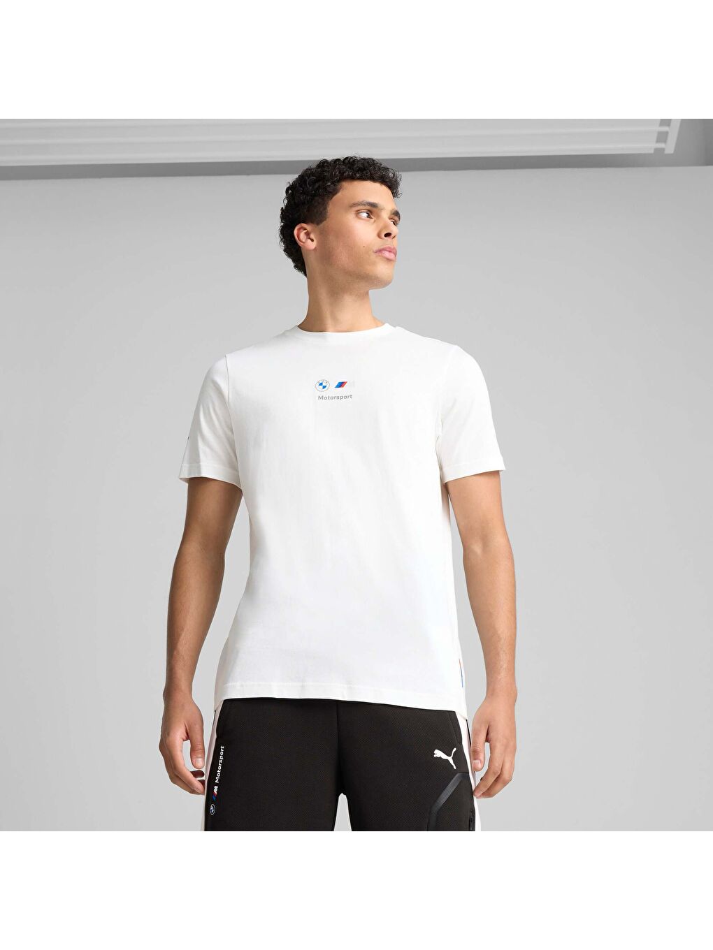 Beyaz BMW M Motorsport Car GRAPHIC Erkek Tişört-4