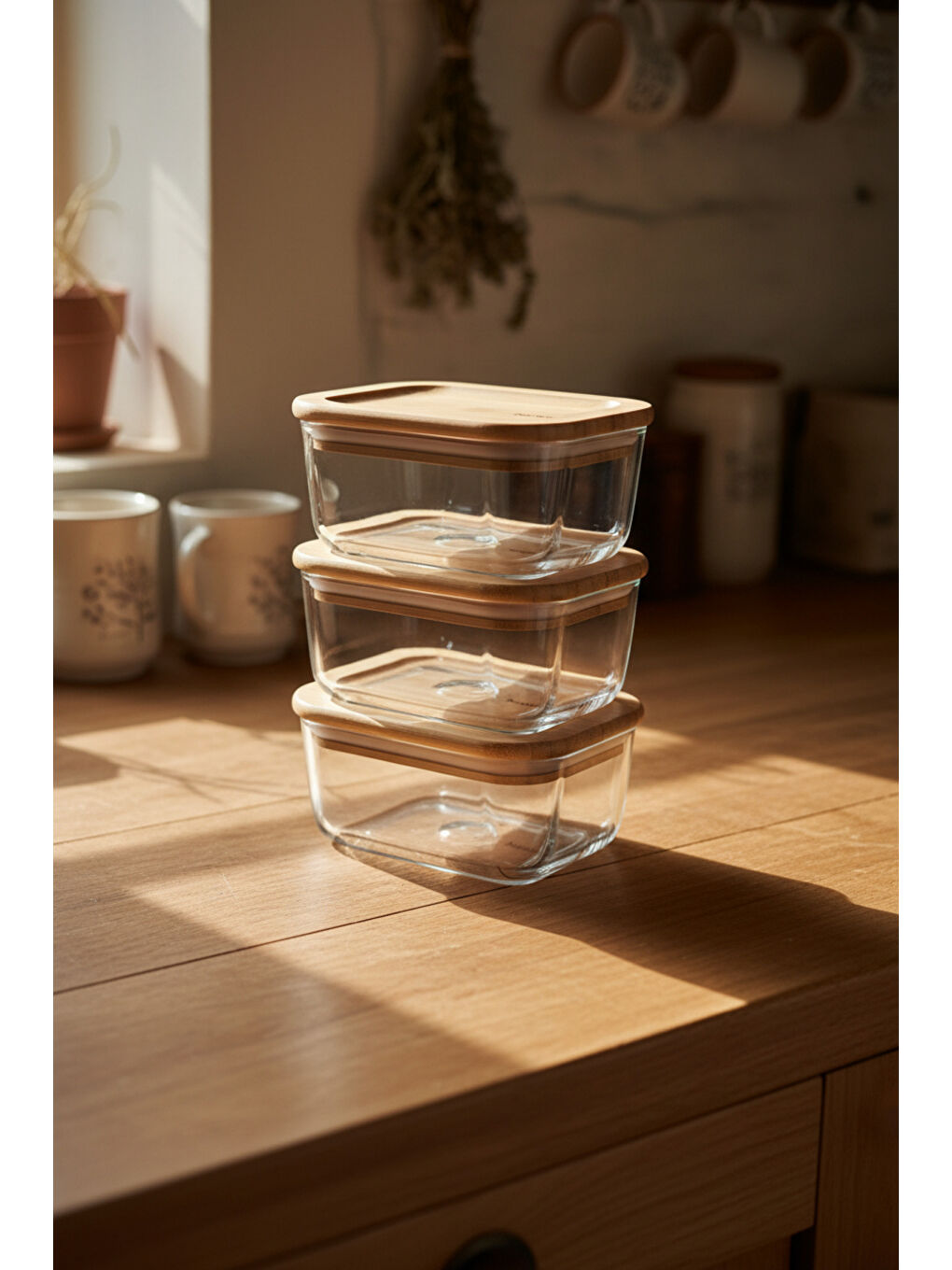 Kahverengi Avenya 3'lü Saklama Seti Büyük-4