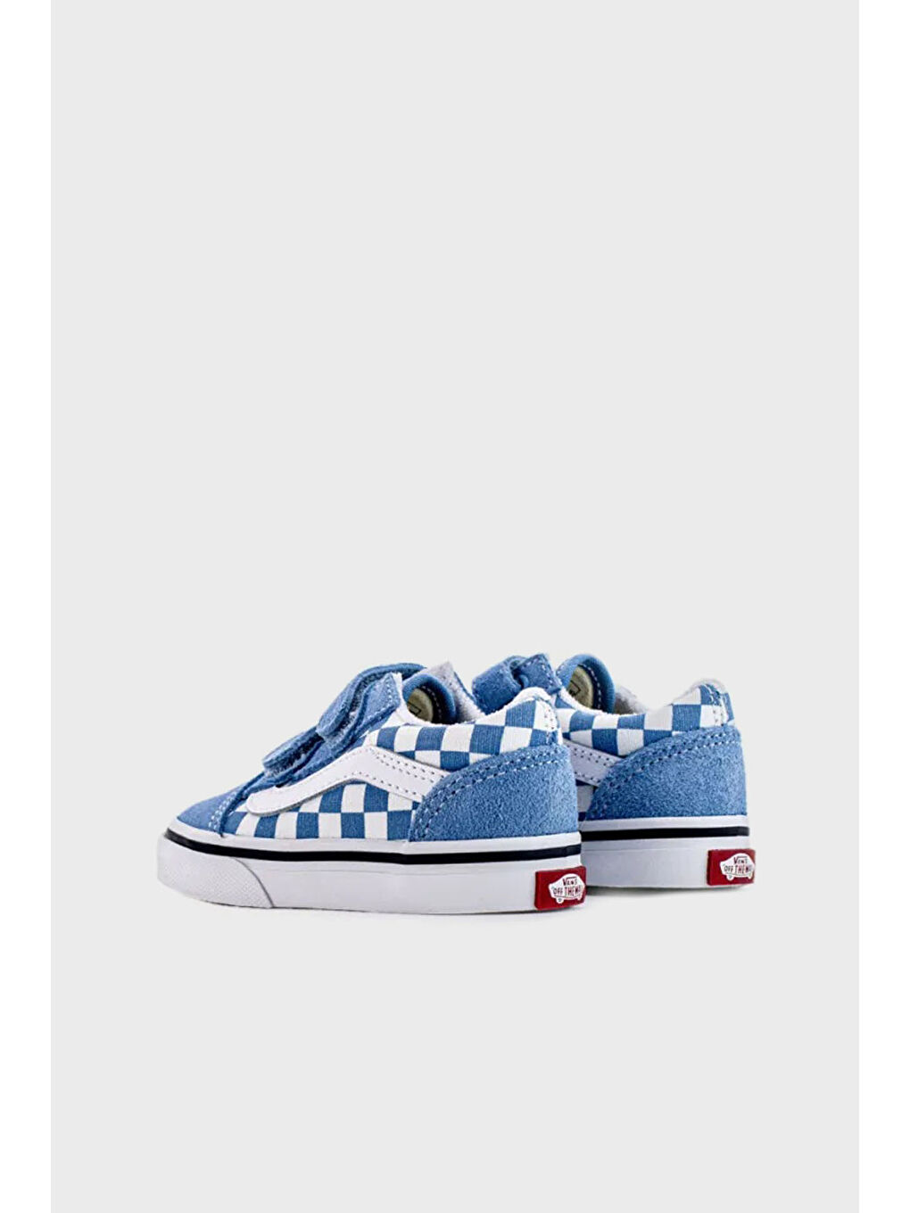 Mavi Old Skool V Kareli Cırt Cırtlı Kanvas Sneaker Ayakkabı VN0009RCE2W1-2