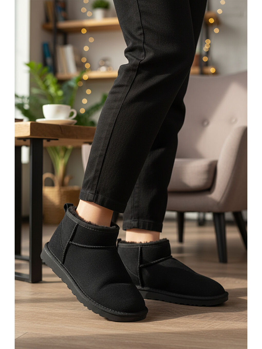 Siyah İçi Kürklü Soğuğa Dirençli Kadın Bot U-19 Z-2