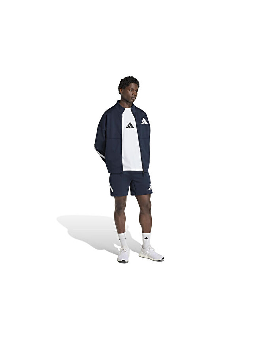 M Z.n.e. Tt Erkek Günlük Fermuarlı Sweatshirt Ke4716 Lacivert-6