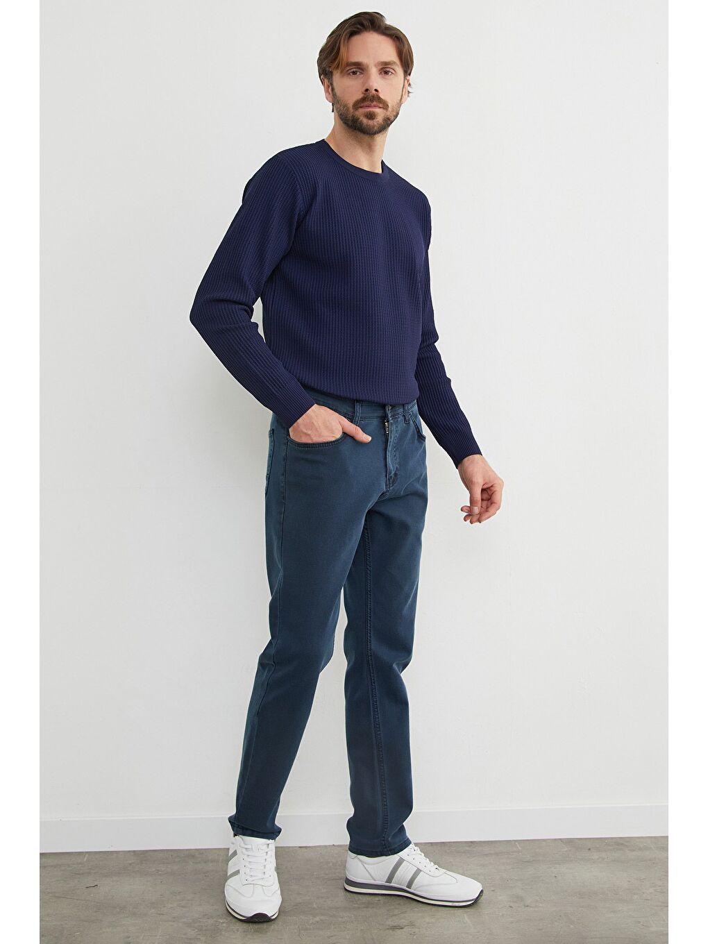 Mavi Büyük Beden Regular Fit Normal Bel Jean