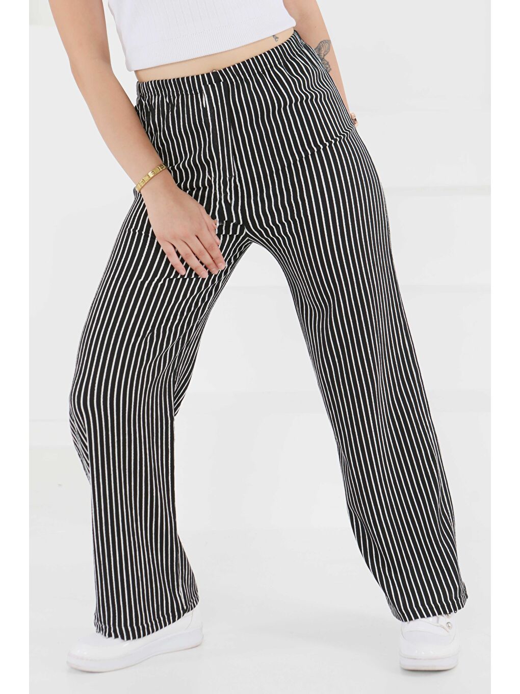 Çizgili Pantolon Siyah - 27449-2