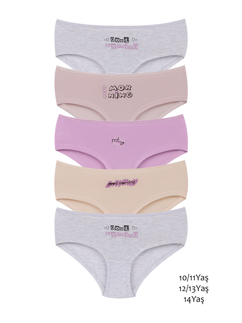 Karışık Kız Çocuk Pamuklu Hipster Külot 5'li Paket-3