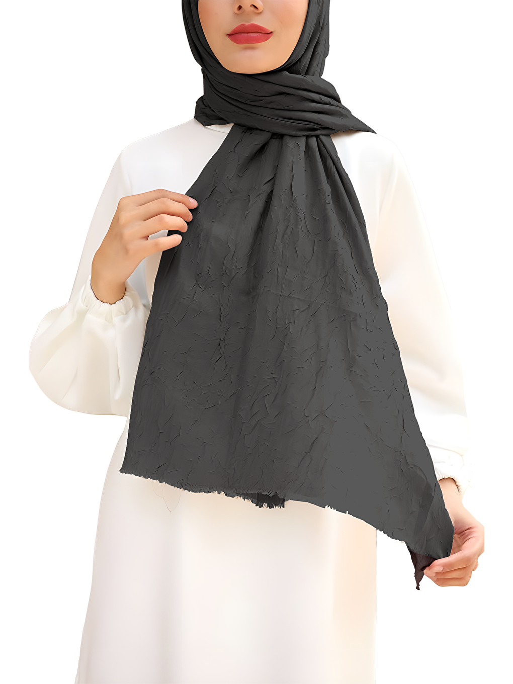 Gri Bambu Kraş Şal