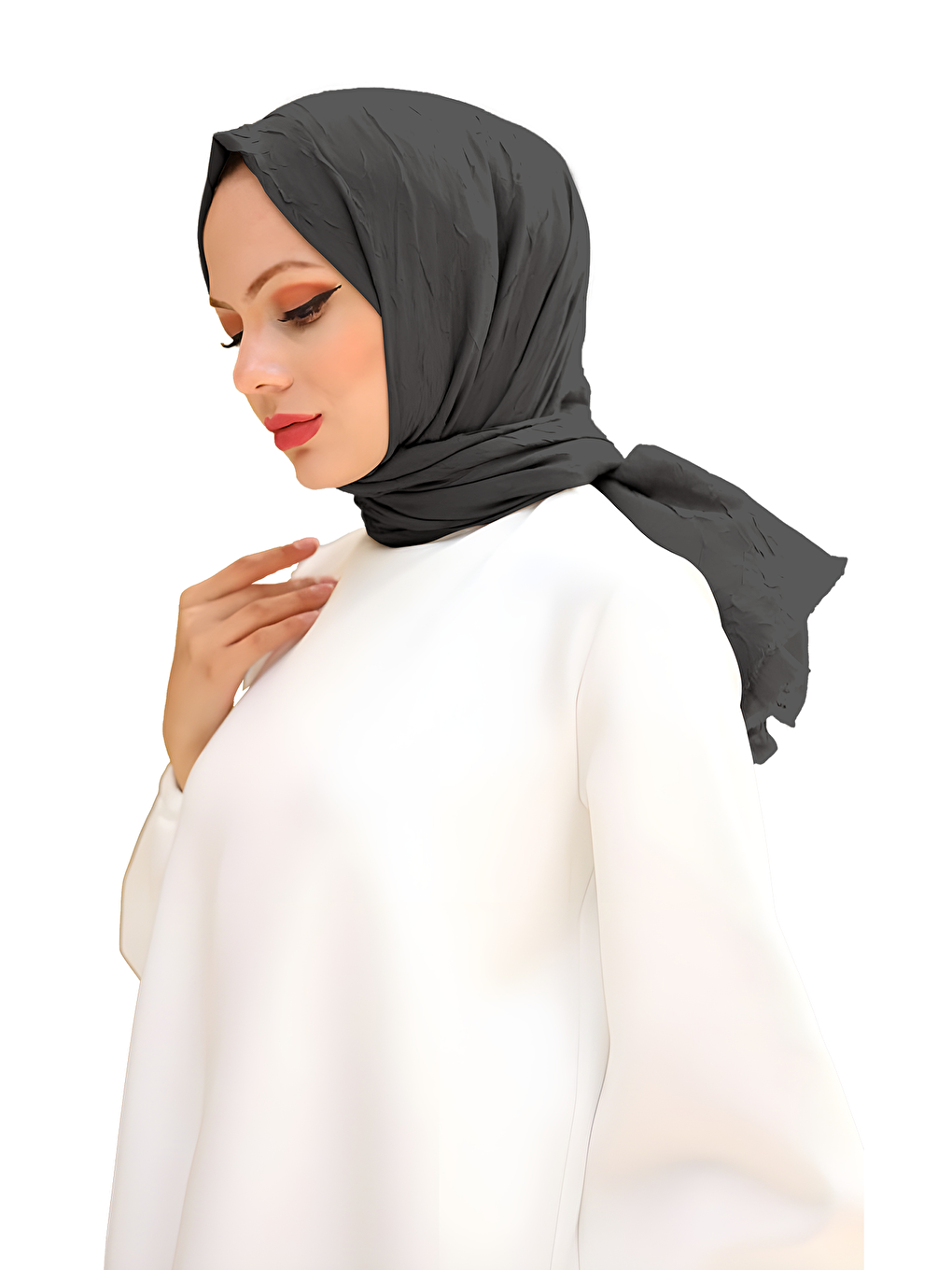 Gri Bambu Kraş Şal-1