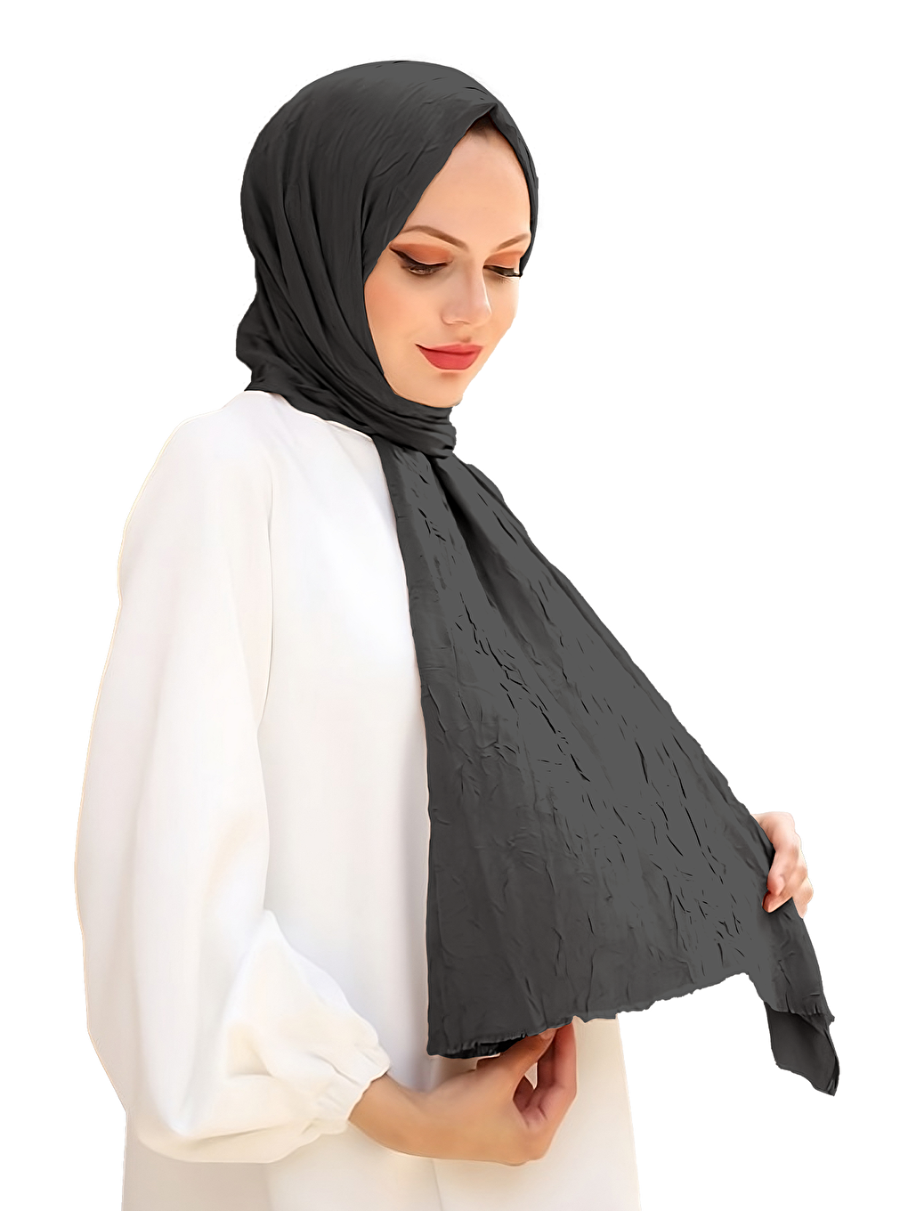 Gri Bambu Kraş Şal-2