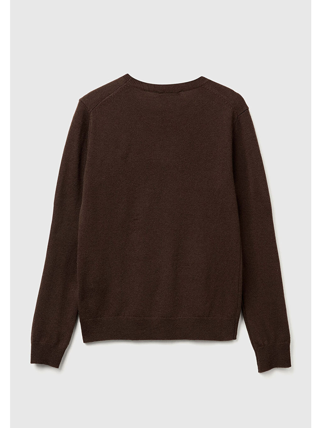 Kadın Koyu Kahverengi %100 Merino Bisiklet Yaka Kazak-3