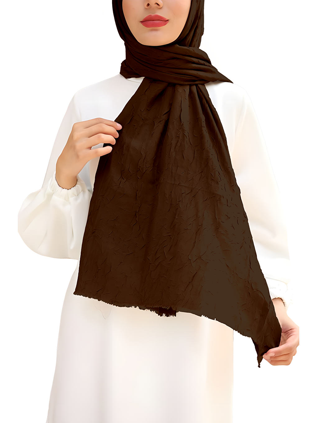 Kahverengi Bambu Kraş Şal