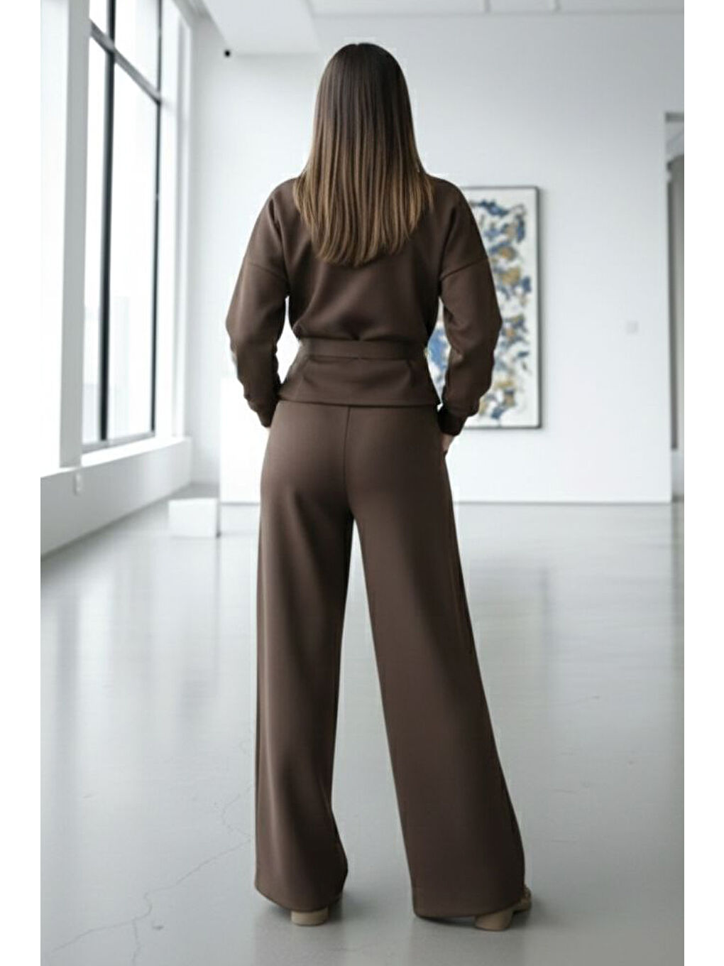 Kahverengi Gipeli Modal İkili Takım Kahve - 28093-KAHVE-2