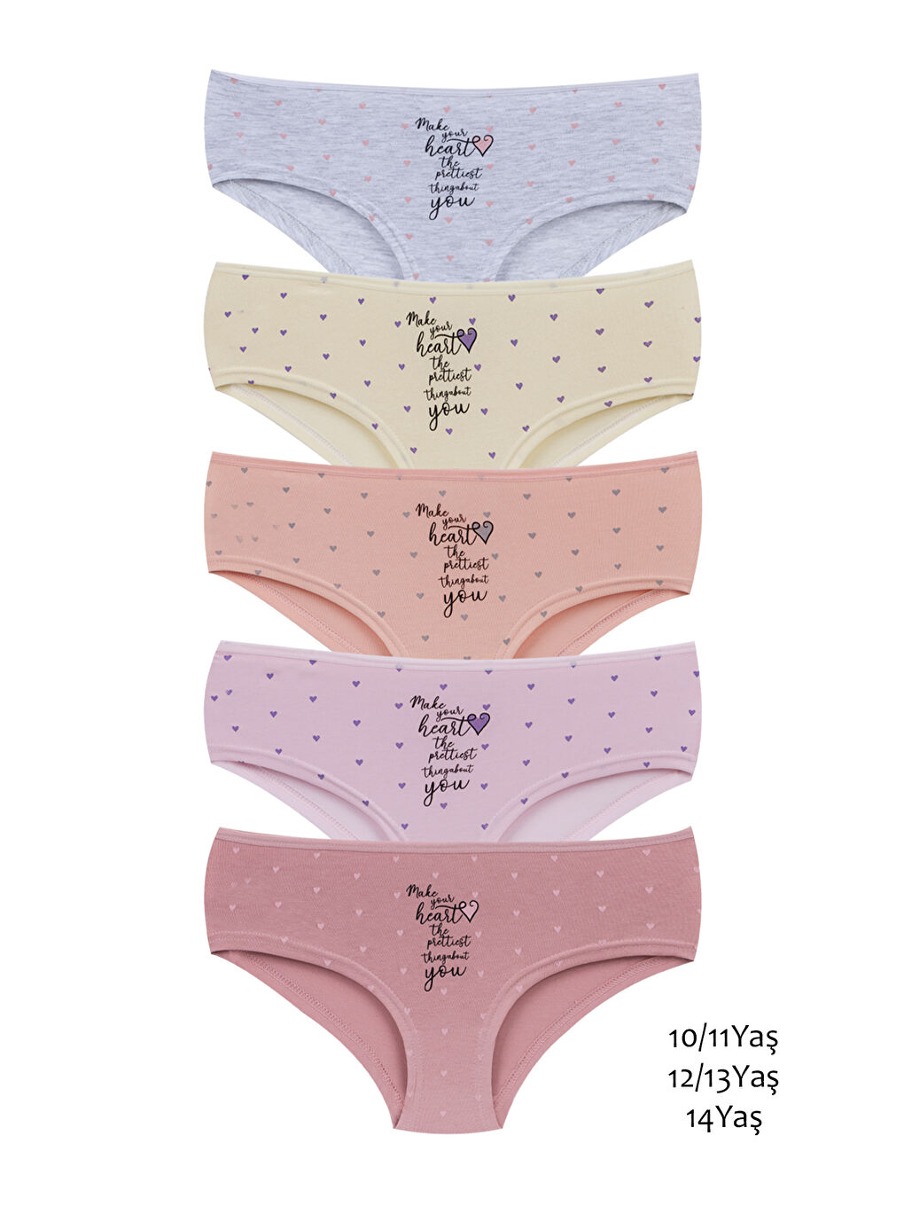 Karışık Kız Çocuk Pamuklu Hipster Külot 5'li Paket