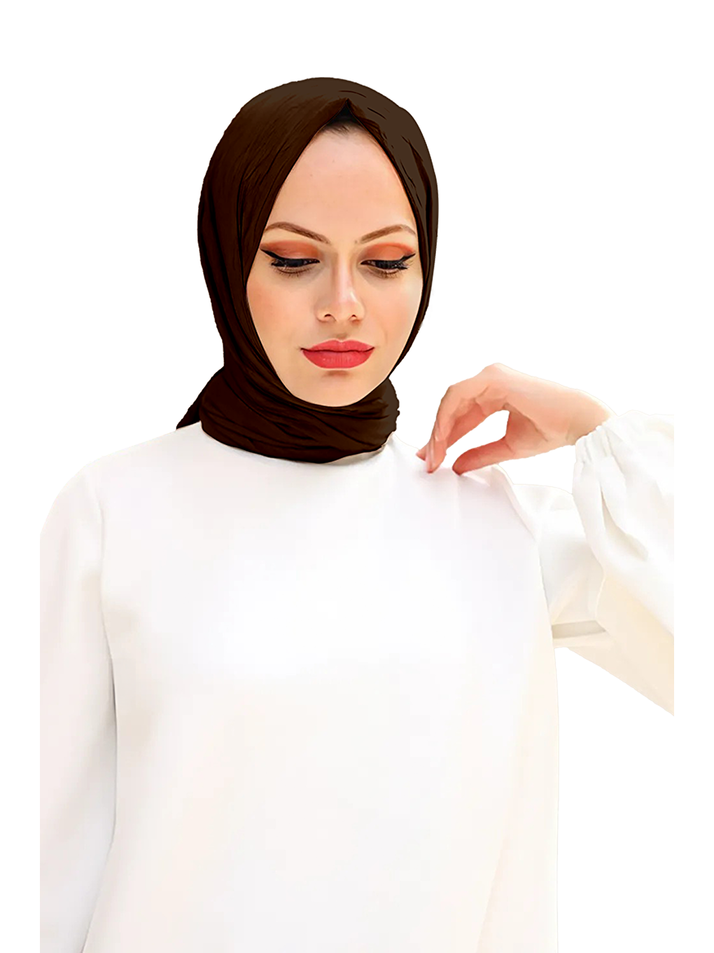 Kahverengi Bambu Kraş Şal-3