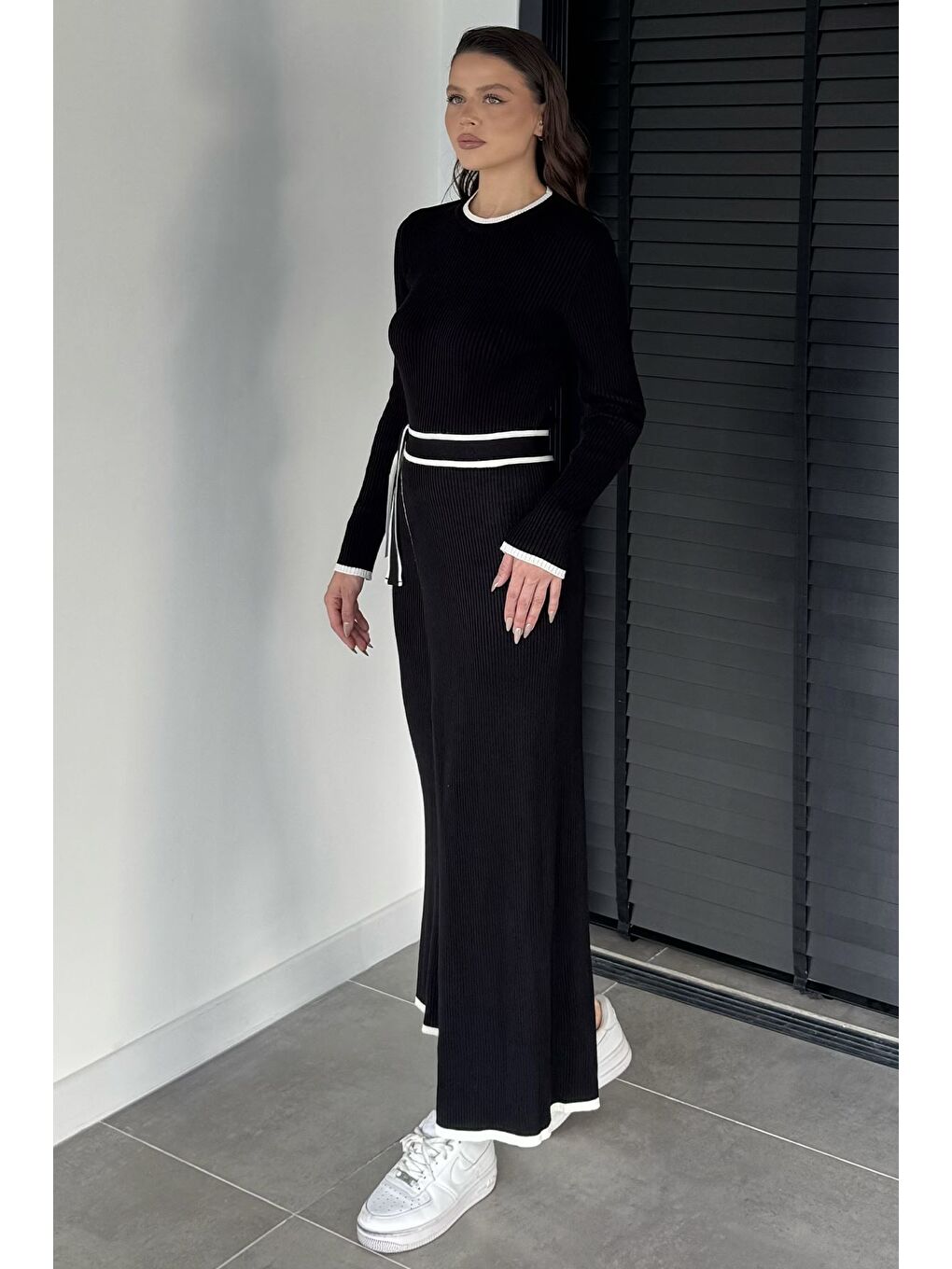 Siyah Kadın Triko Elbise